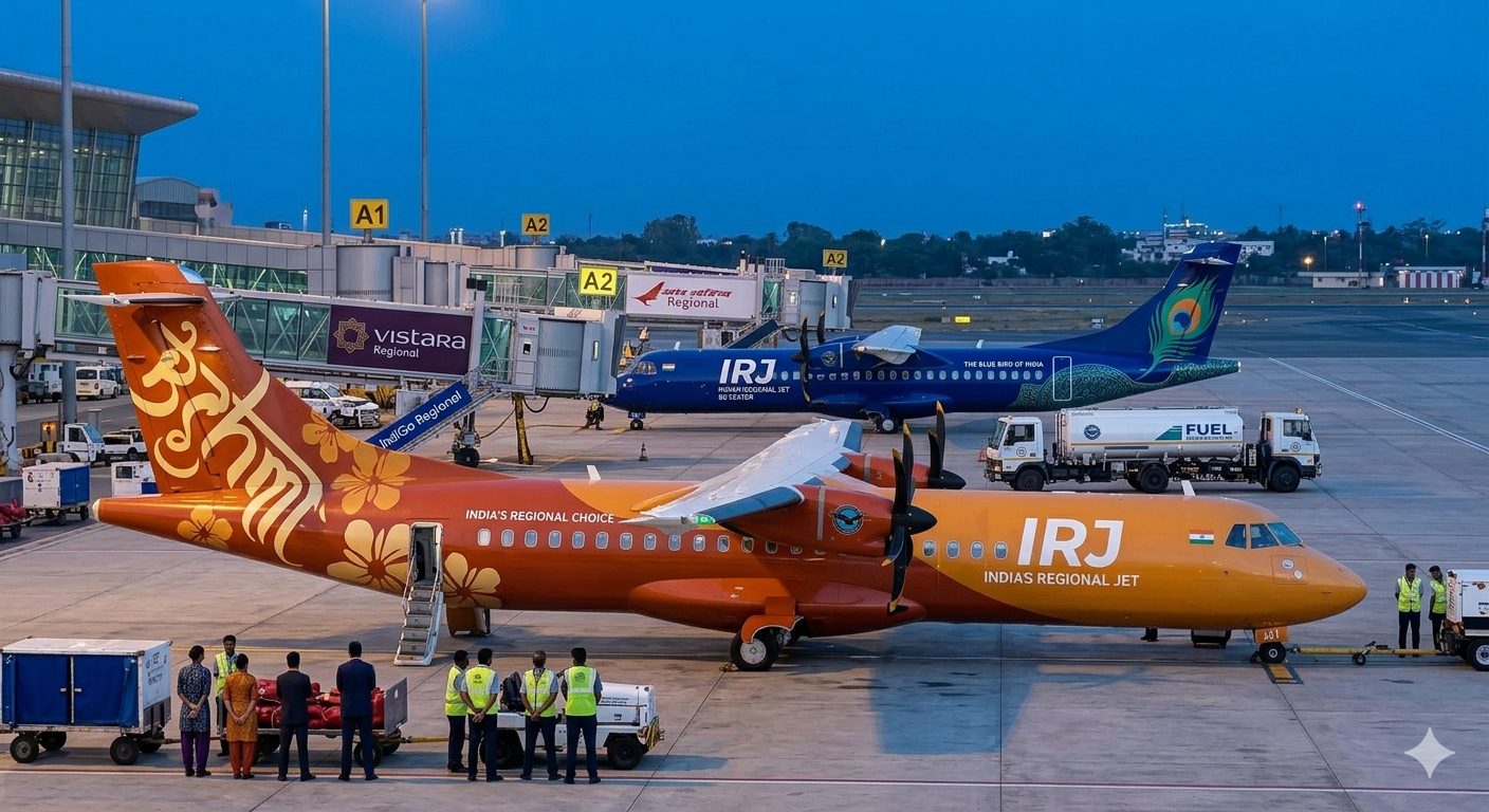 ALTIS IRJ aircraft in three different operator liveries at the gate