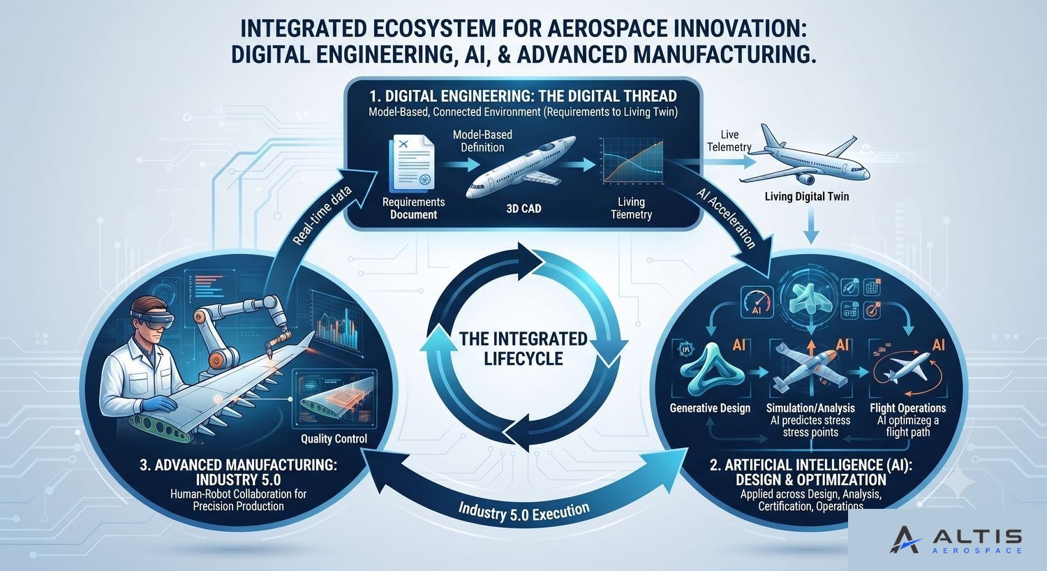 Integrated ecosystem for aerospace innovation — digital engineering, AI, and advanced manufacturing