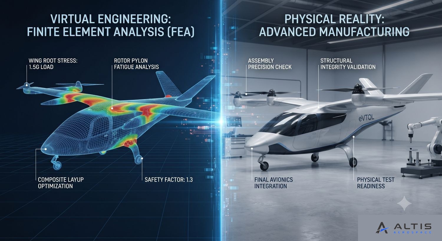 ALTIS Q1 — from finite element analysis to physical aircraft manufacturing