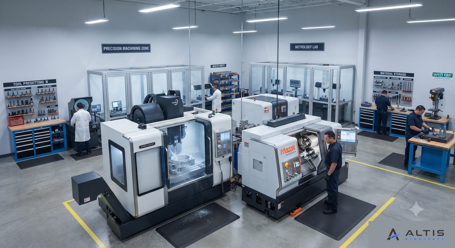 ALTIS AEROSPACE precision machining zone and metrology lab
